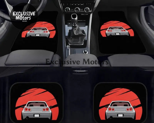 Custom R34 Skyline Japanese In To The Sun Set Floor Mats