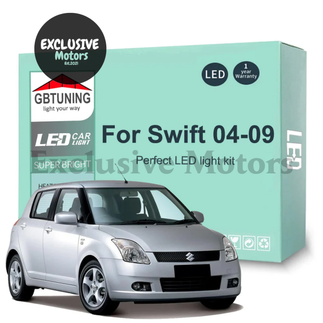 8Pcs LED Interior Light Bulb Kit For Suzuki Swift 2004 2005 2006 2007 2008 2009 Canbus Dome License Plate Lamp Car Accessories