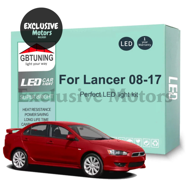 8Pcs LED Interior Light Bulb Kit for Mitsubishi Lancer (2008-2017)