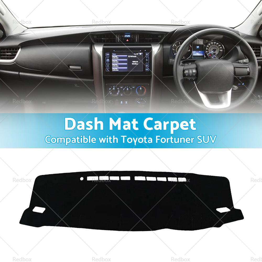 Dash Mat Black for Toyota Fortuner SUV 2015-2021
