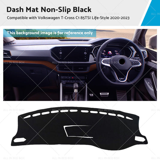 Dash Mat Black for Volkswagen T-Cross 85TSI (2020-2023)