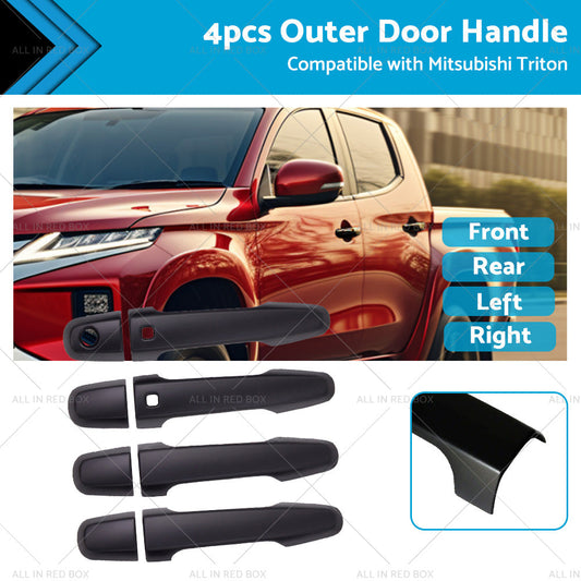 Door Handle Cover Set for Mitsubishi Triton MQ/MR 2015-2021 Matte Black