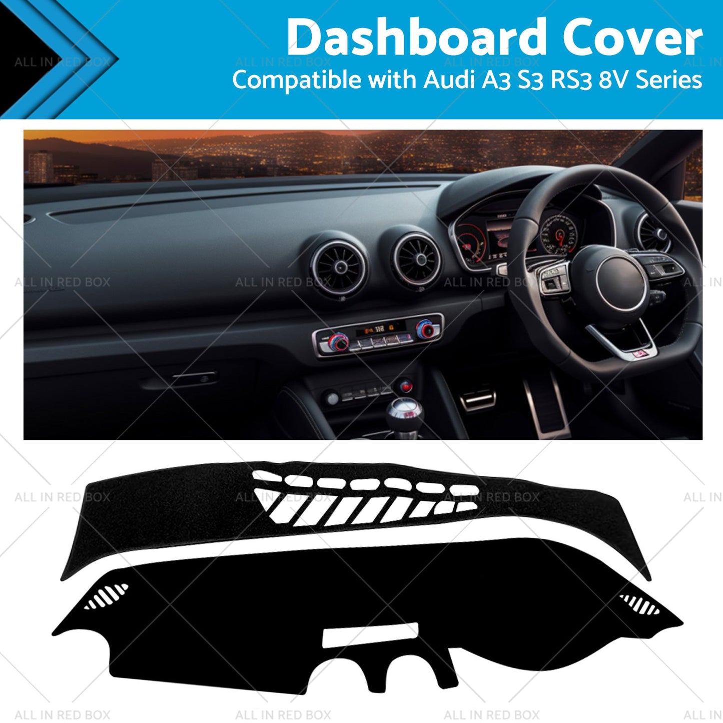 Dash Mat Non-Slip for Audi A3 S3 RS3 8V 2013-2018 Dashboard Cover