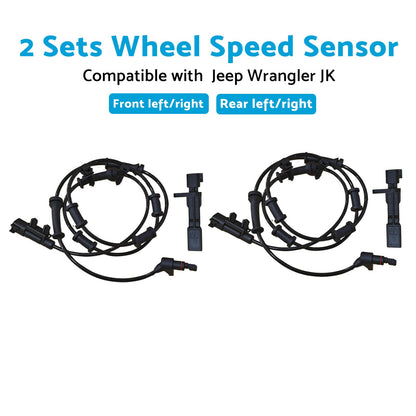 2x Front & Rear LH & RH ABS Wheel Speed Sensors Suitable For Jeep Wrangler JK 2007-2017-1