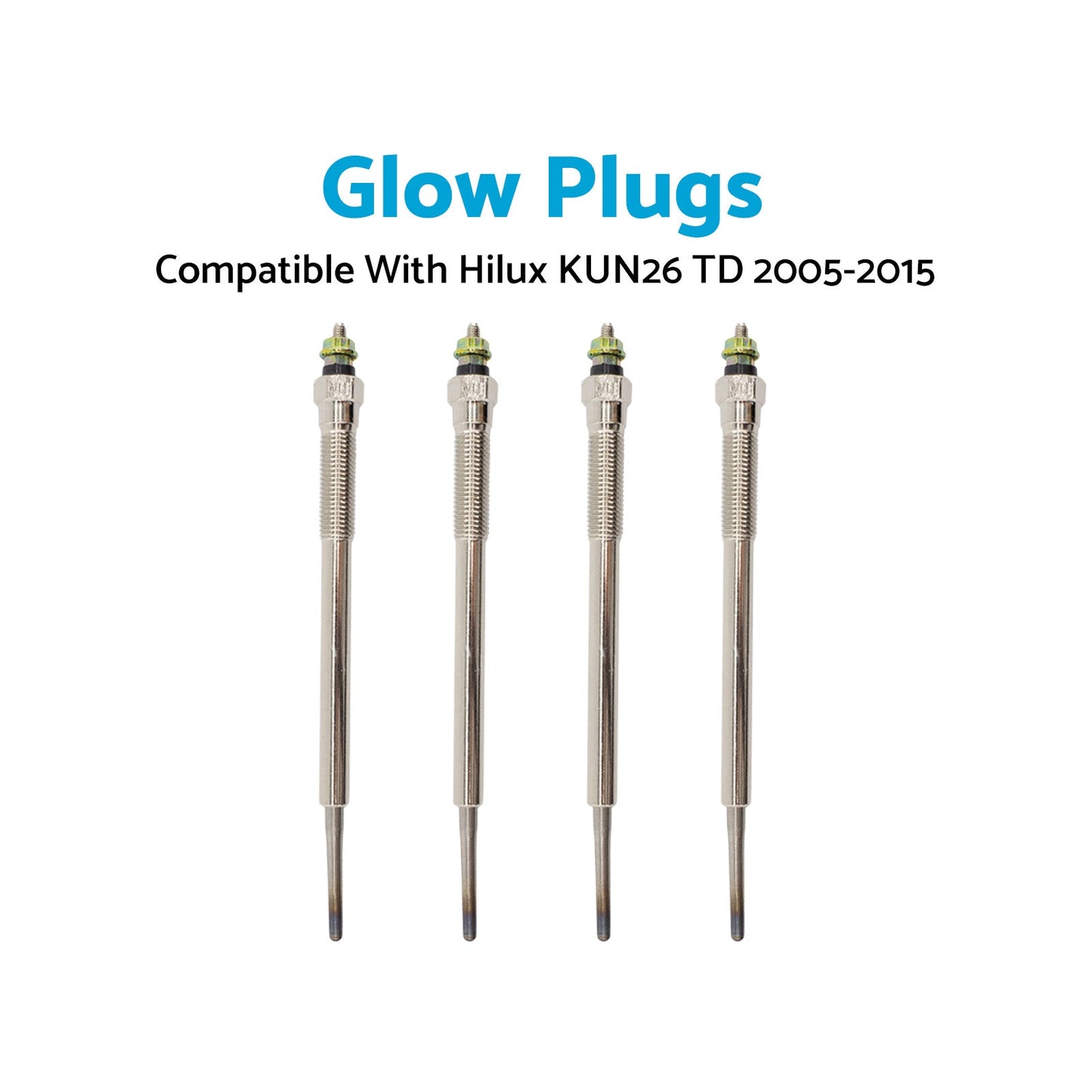 4Pcs Glow Plugs for Toyota Hilux KUN26 3.0L TD 2005-2015
