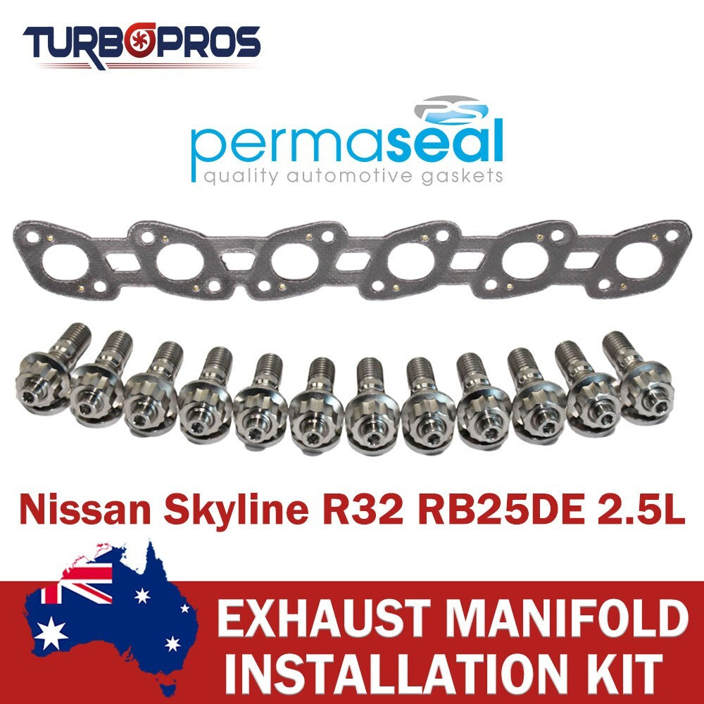 Permaseal Exhaust Manifold Titanium Stud&Gasket Kit for Nissan Skyline R32 2.5L