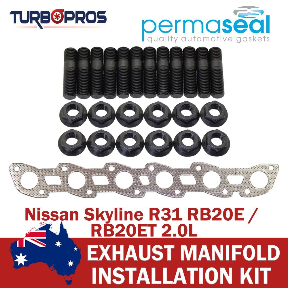 Permaseal Exhaust Manifold Installation Studs&Gasket for Nissan Skyline R31 2.0L