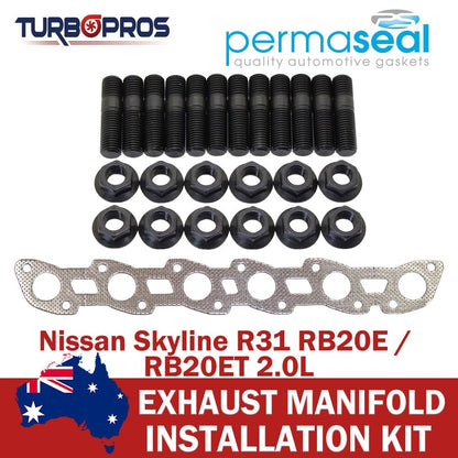 Permaseal Exhaust Manifold Installation Studs&Gasket for Nissan Skyline R31 2.0L