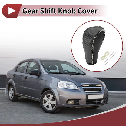 Black Carbon Fiber Gear Shift Knob Cover for Chevrolet Cruze (2011-2016)