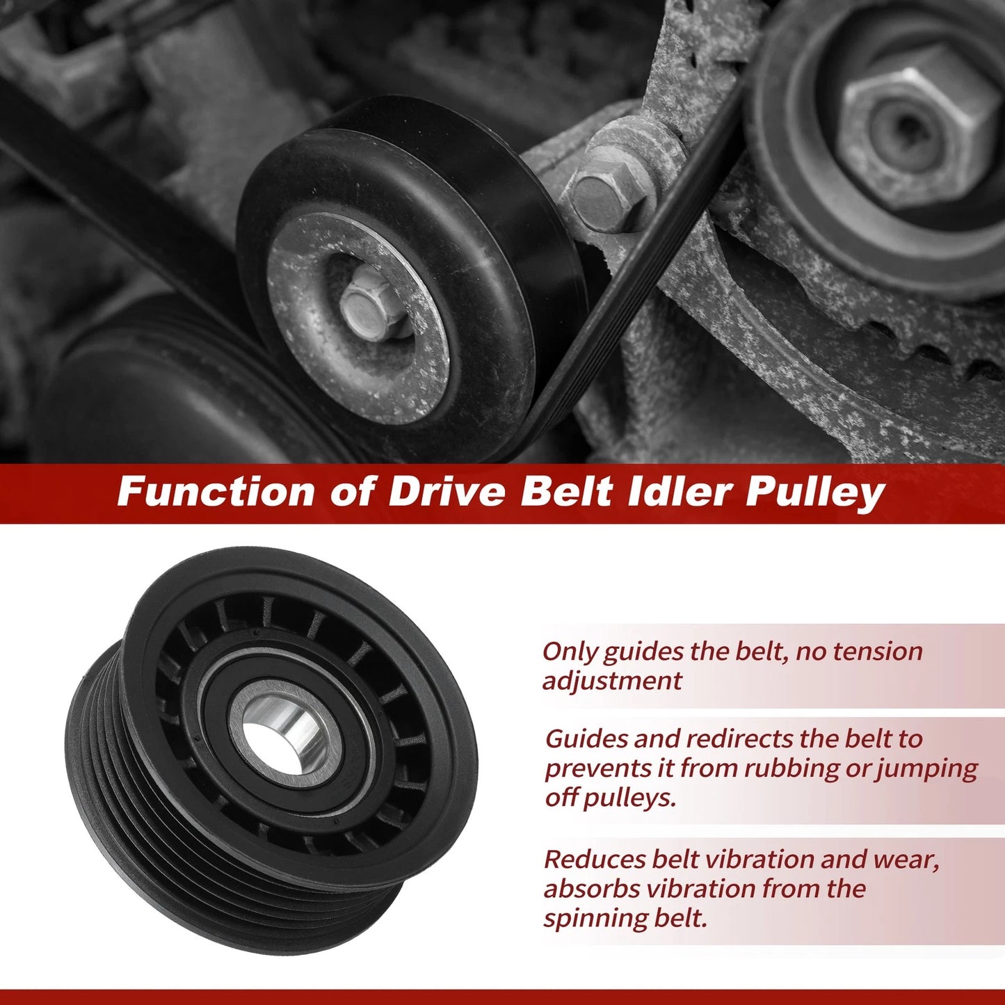 Accessory Drive Belt Idler Pulley for GMC Chevrolet Ford Toyota