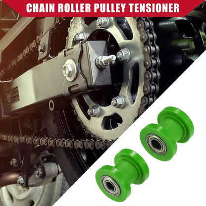 Set of 2 Chain Roller Pulley Tensioners for Motorcycle Mini Bike (8mm, 10mm)