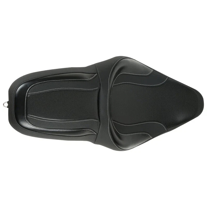 Black Driver Passenger Seat for Harley Electra Road Street Glide (2009-2023)