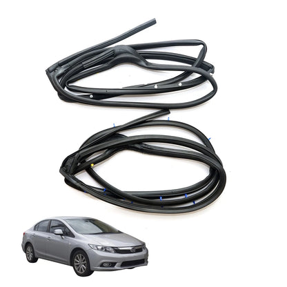 Set of 4 Rear Door Weatherstrip Rubber Seals for Honda Civic (2012–2015)
