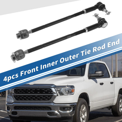 Set of 4 Front Inner Outer Tie Rod End Links for Dodge Ram 1500 (2011–2015)