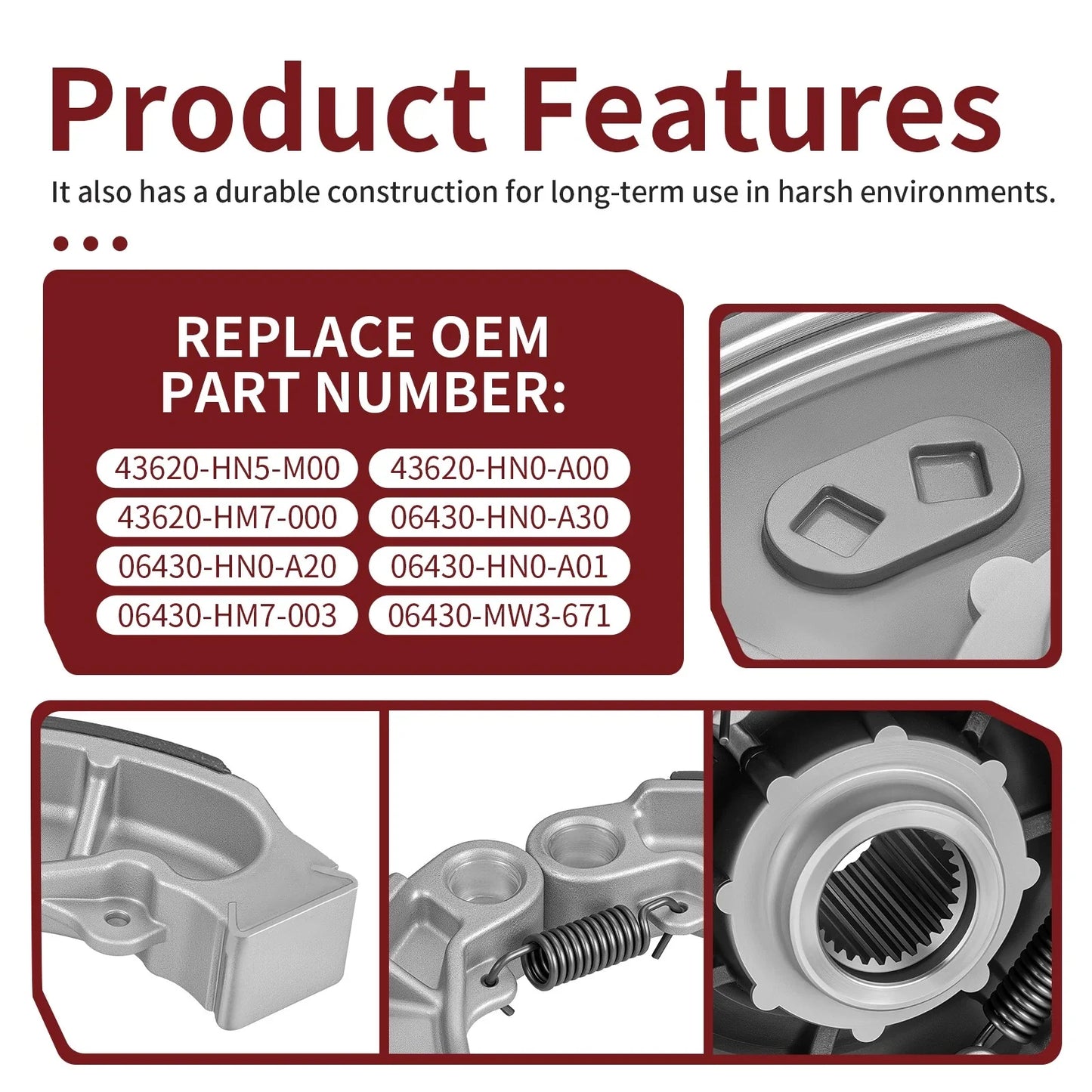 Rear Brake Drum Hub & Shoes for Honda Foreman (1995–2003)