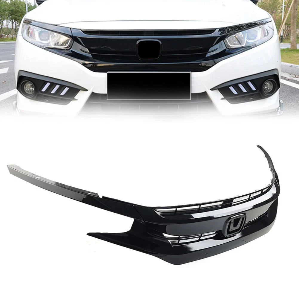 Front Upper Bumper Mesh Grille for Honda Civic Coupe Sedan (2016-2018)