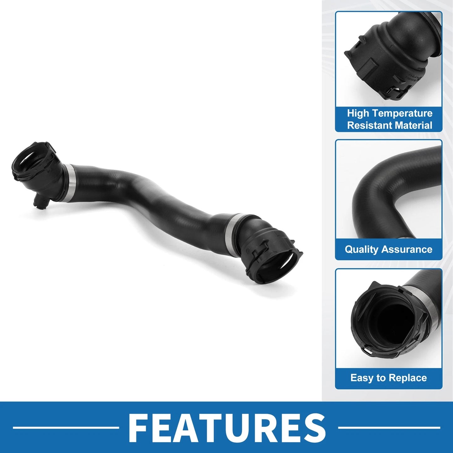 Radiator Hose No. 17127639213 for BMW F26 X4 XDrive28i (2015–2018) Rubber