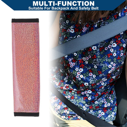 Rhinestone Car Seat Belt Cover for Universal Fit (6.5x23cm) Red