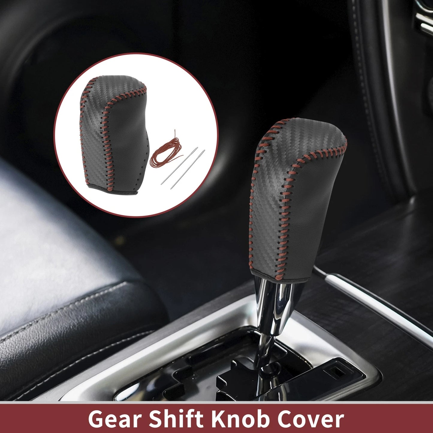 Gear Shift Knob Cover for Toyota Corolla (2014–2018) Brown Faux Leather