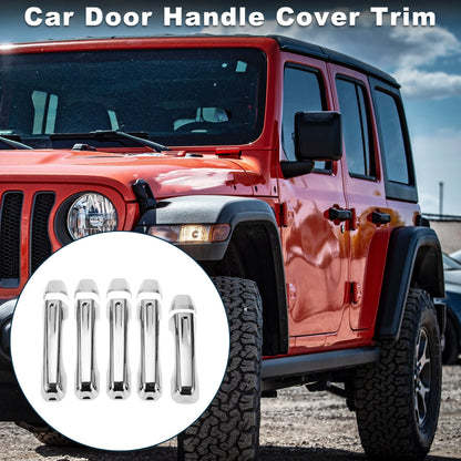 Door Handle Cover Trim for Jeep Wrangler (2018–2022) Tailgate Silver Tone
