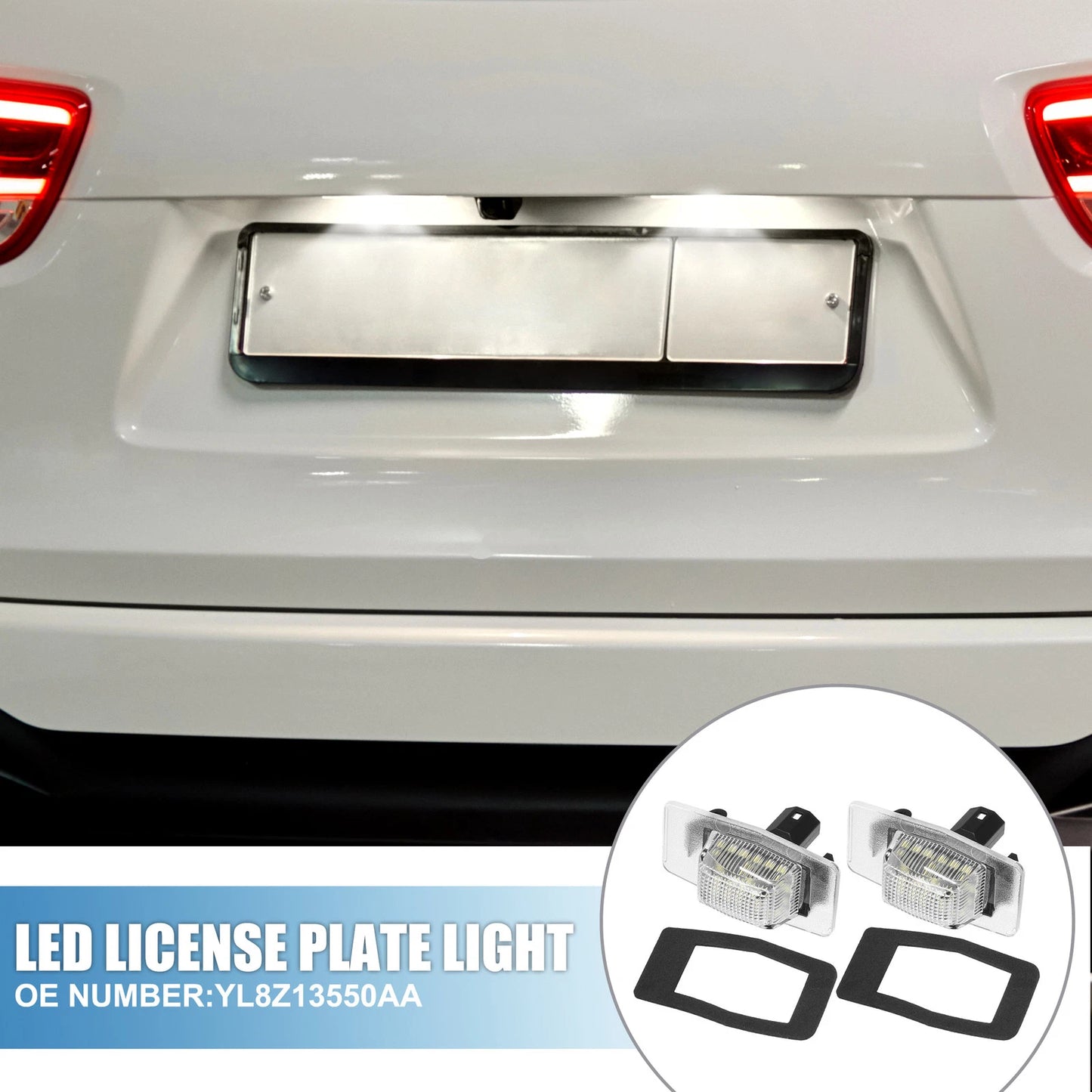 2X LED License Plate Light Assembly No.YL8Z13550AA for Ford Escape (2001–2007)