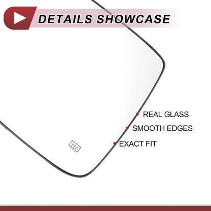 Heated Left Driver Side Mirror Glass for Dodge RAM 1500 2500