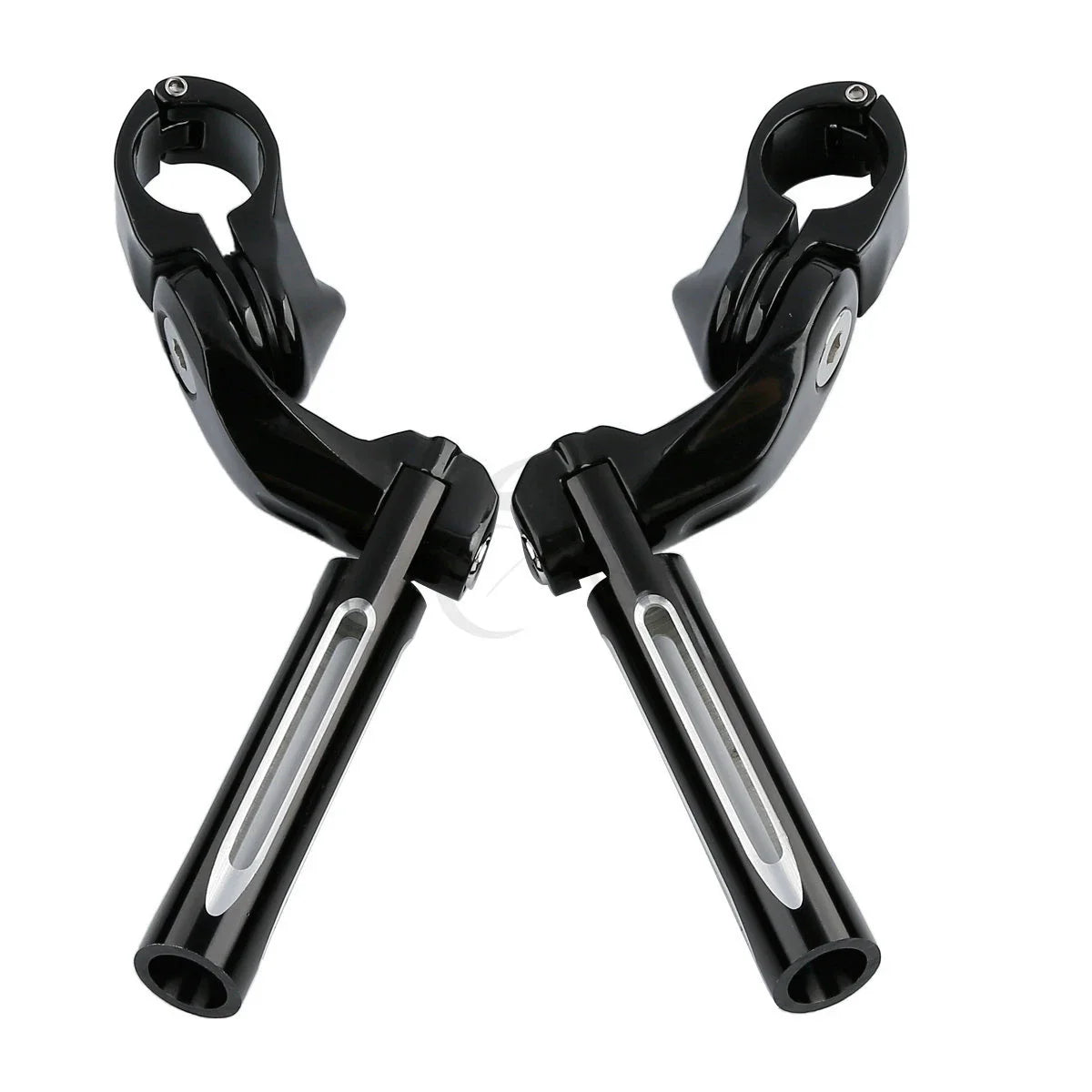 1 1/4" Black Short Angled Footpegs for Harley Road King, Glide