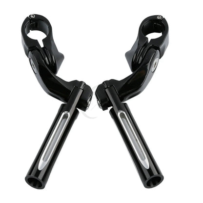 1 1/4" Black Short Angled Footpegs for Harley Road King, Glide