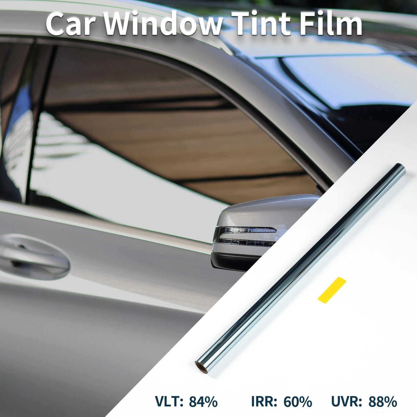 2X Carbon 2 PLY Window Tint Film for Car (5Ft x 36in, Light Blue, VLT 84%)