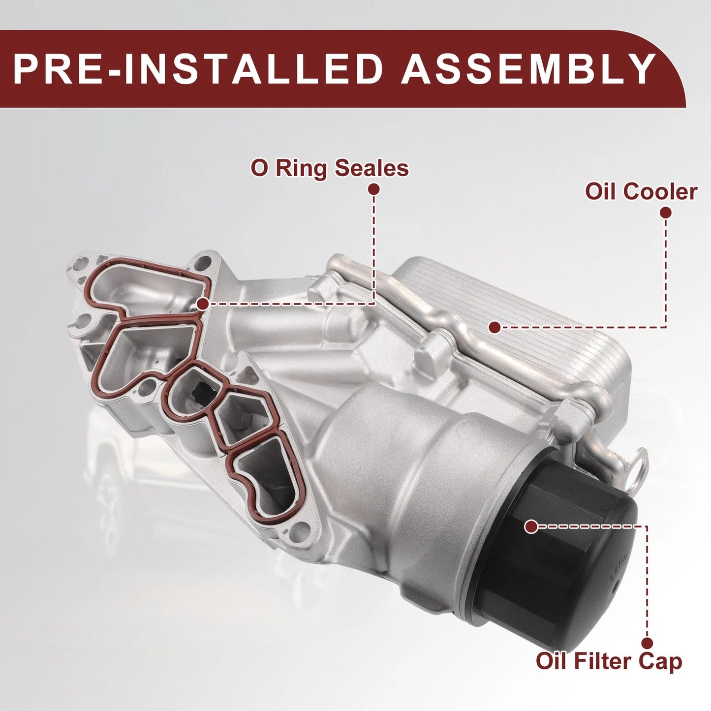 Engine Oil Cooler Filter Housing with Seals for Mercedes-Benz G550 (2009–2023) No. 2721800510
