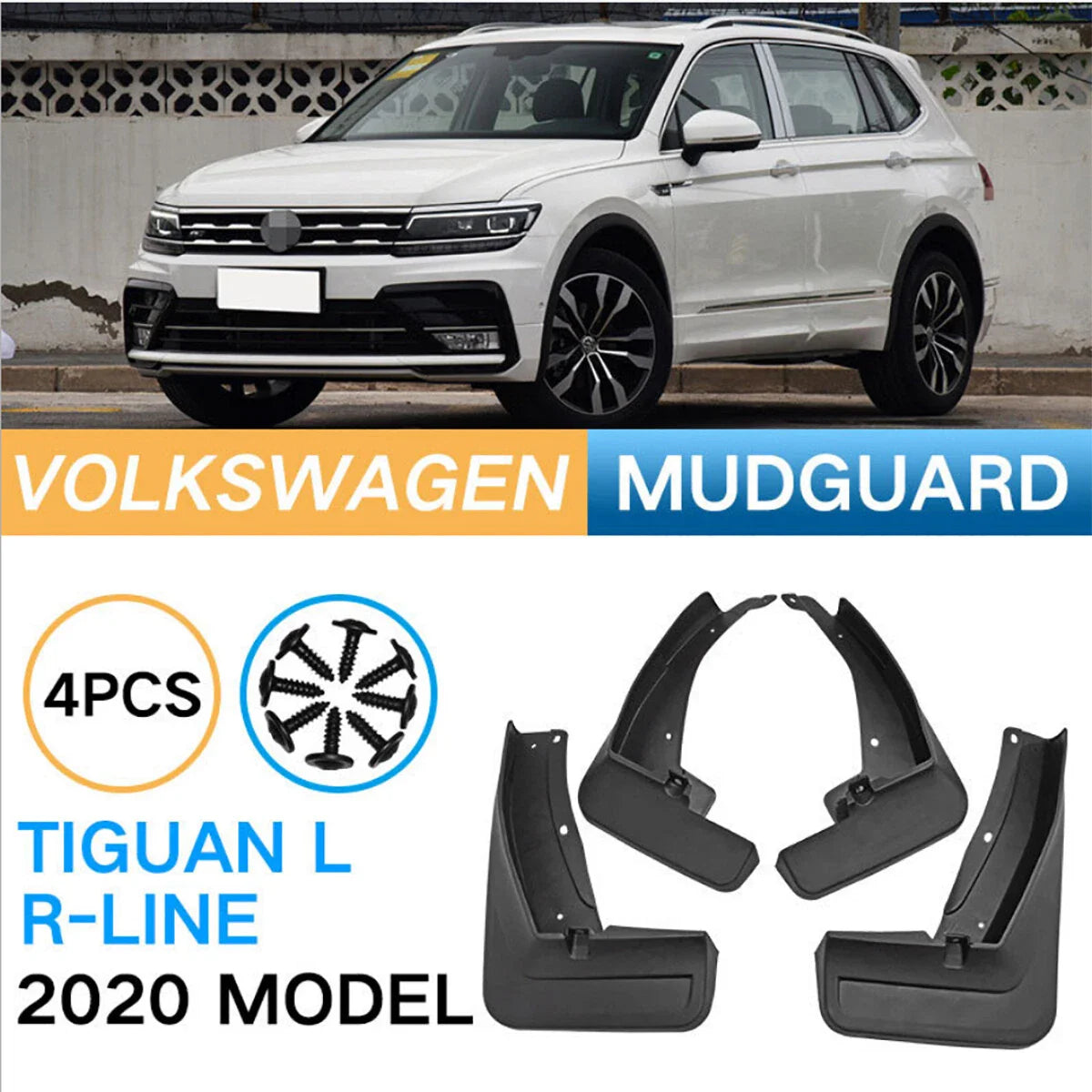 4 x Mud Flaps Splash Guards Fender Mudguard for VW Tiguan R-Line (2020–2021)
