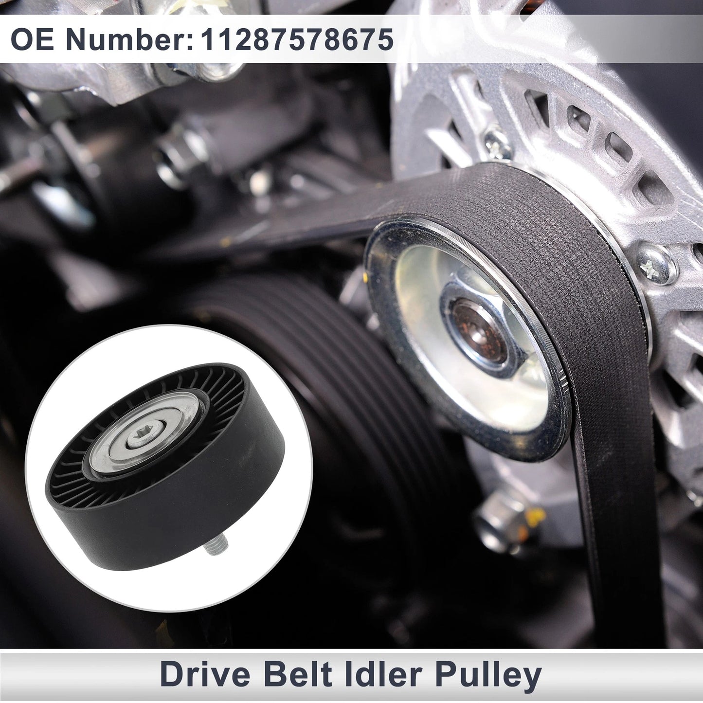 Drive Belt Idler Pulley for BMW Series 3 (2008–2012) No. 11287578675 Black