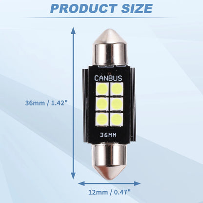 2X LED Dome Light Bulbs 3030 Chip 36mm White