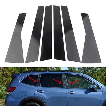 6 x Pillar Post Door Window Trim Covers for Subaru Forester (2019-2023)