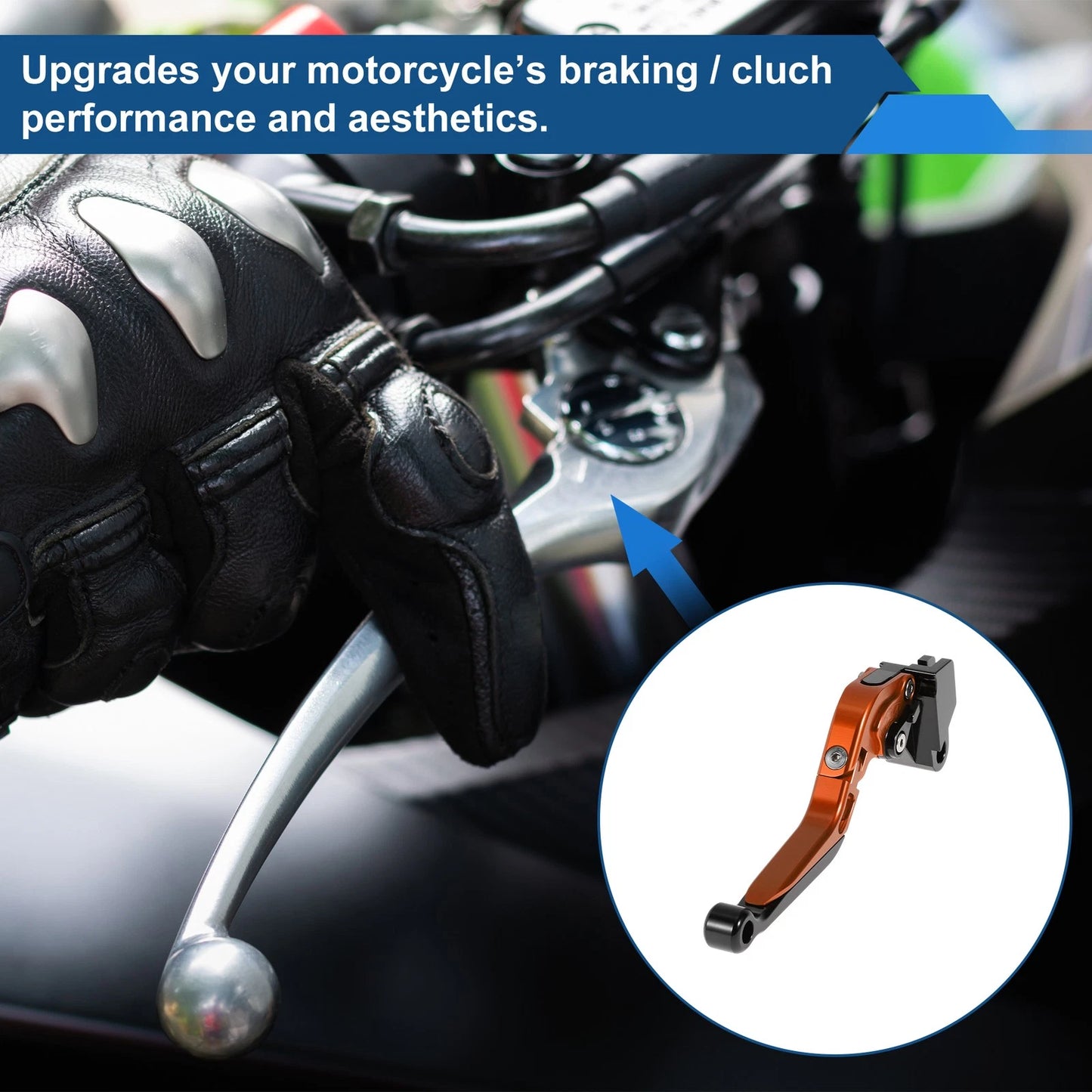 Adjustable Brake Clutch Lever for Kawasaki ER-5 (2005–2006) - Orange Black