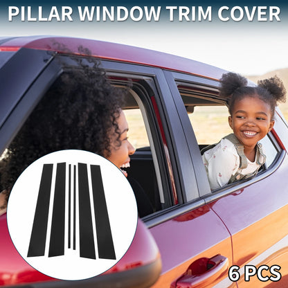 6 Pcs Door Pillar Window Trim for Toyota 4Runner (2003–2009) Black