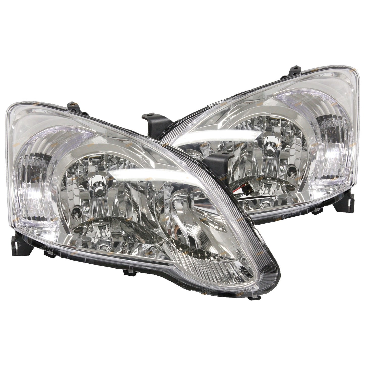 Set of 2 Chrome Headlights for Toyota Corolla (2004–2007)