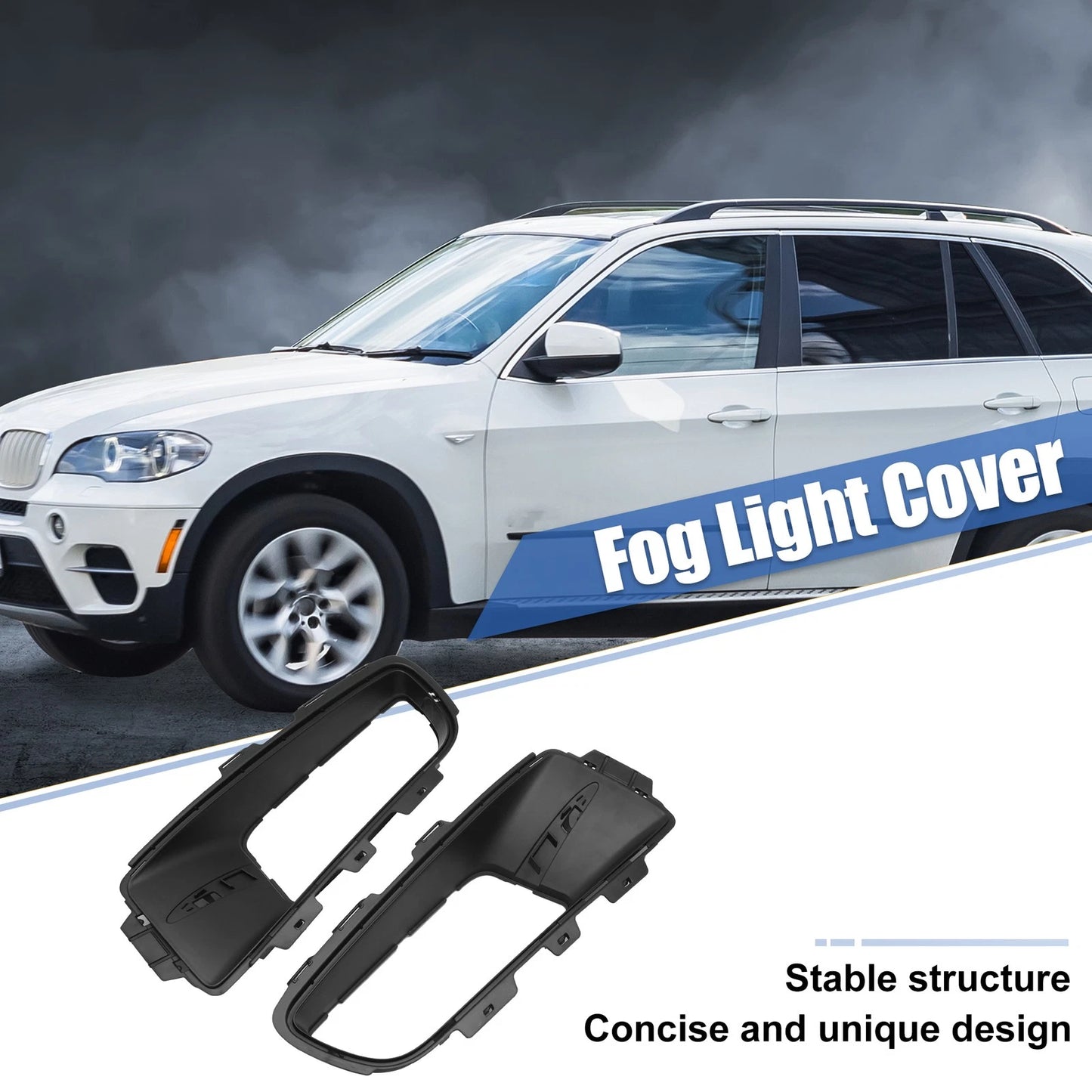 1 Pair Fog Light Grille Cover Trim for BMW X5 E70 (2007–2013) 51117172450 51117172449