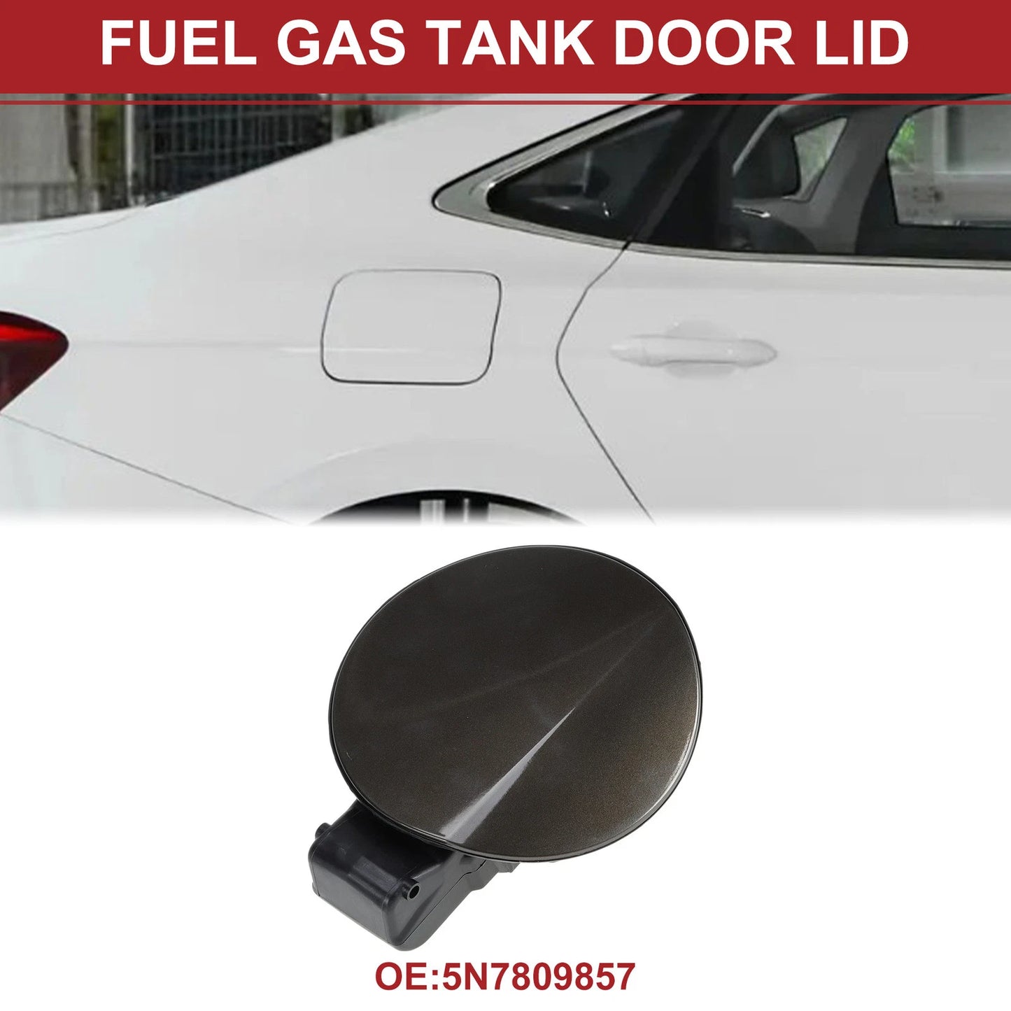 Fuel Tank Door Cap for Volkswagen Tiguan (2010–2019) Fuel Filler Flap Cover Brown