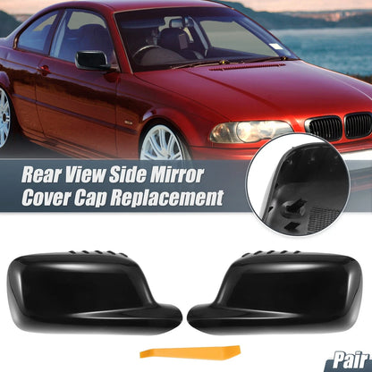 Rearview Mirror Cover Cap Gloss Black for BMW 3 Series E46 7 Series E65