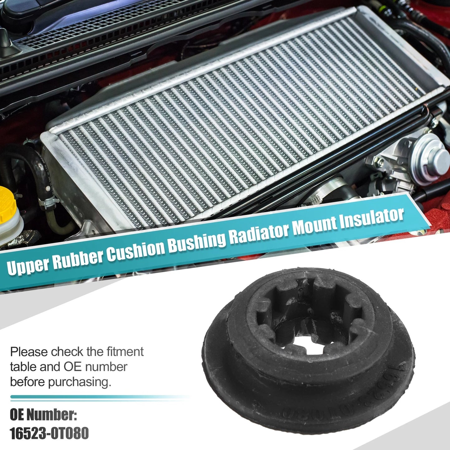 2pcs Radiator Mount Insulator for Toyota Corolla (2010–2019) No. 16523-0T080