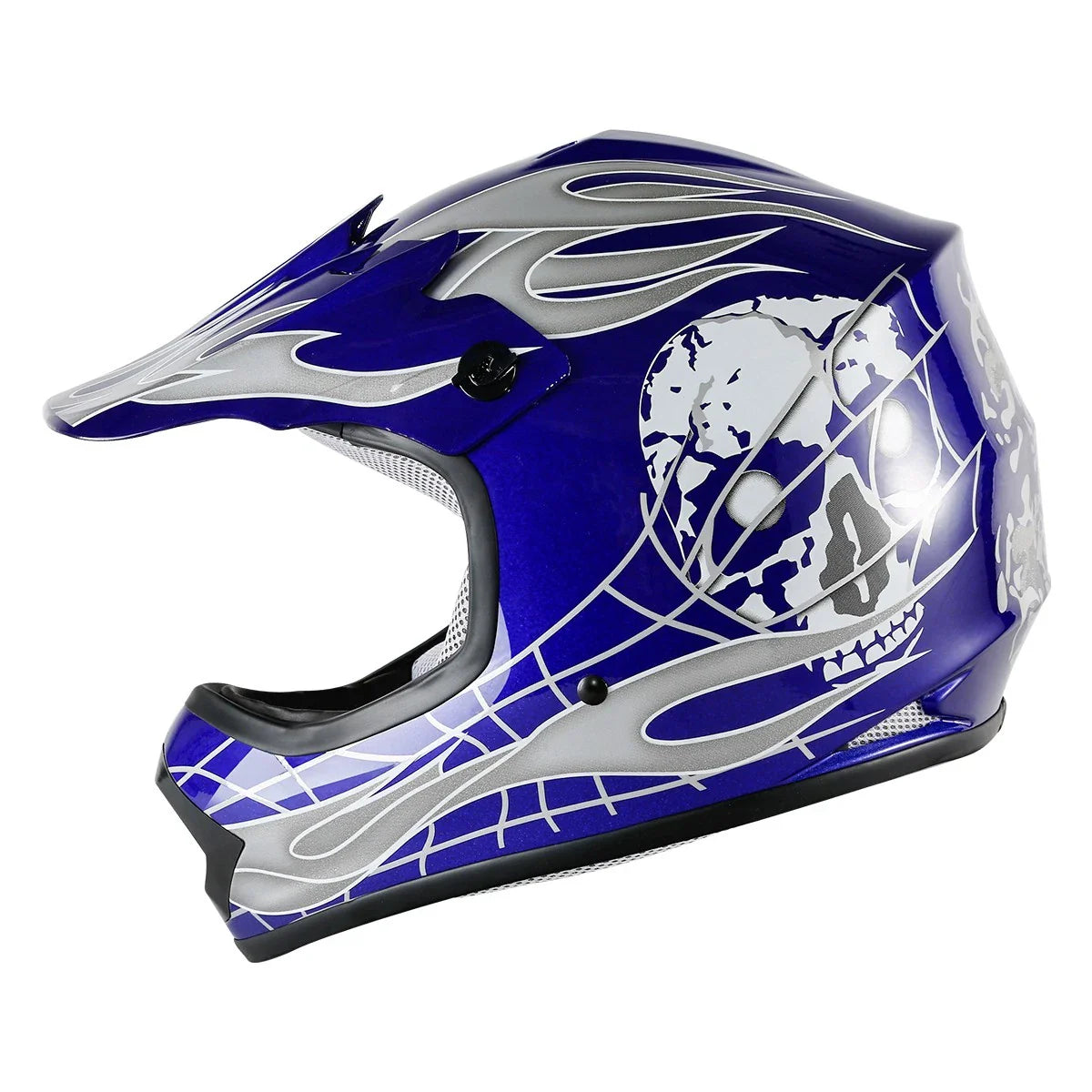 Youth ATV Helmet Goggles Gloves for Kids Motocross Dirt Bike Skull DOT US