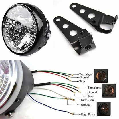 7" 35W Amber Headlight Turn Signal Light Mount Bracket for Harley Honda