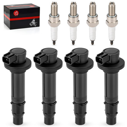 Set of 4 Ignition Coils & Spark Plugs for Yamaha YZF R6 (1999–2002)