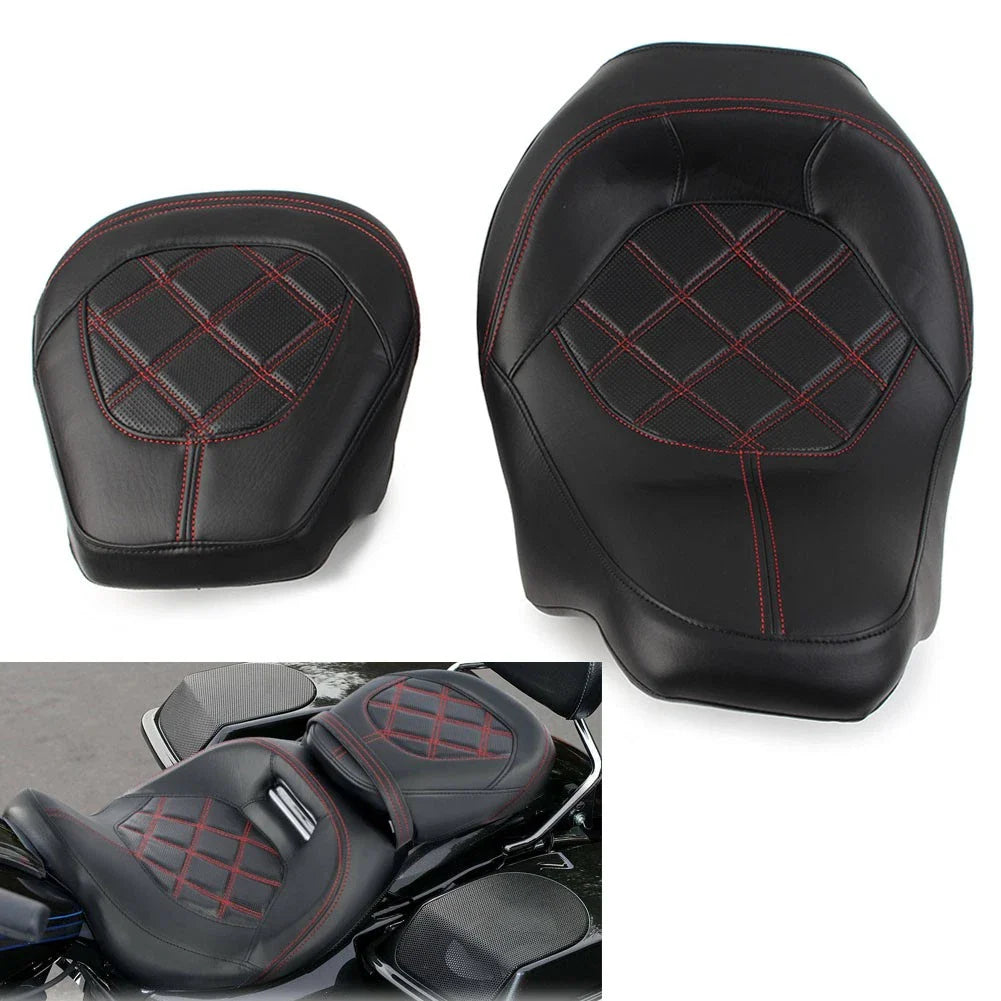 Suture Driver Passenger Seat for Harley Touring Road Glide (2009-2022) Red