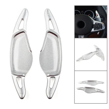 Silver Steering Wheel Paddle Shifter Extensions for BMW 5 7 Series X3 X4 X5 (2001-2023)