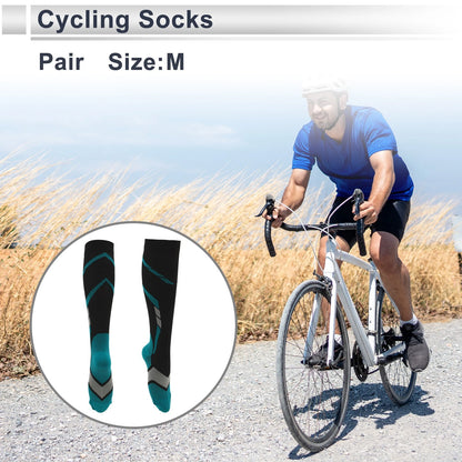 Cycling Socks Shock Absorption Size M High-cut Black Blue