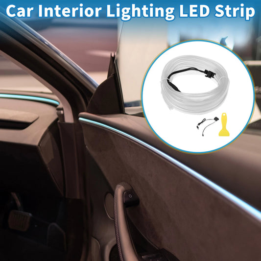 LED Strip Interior Lighting for Universal Cars (5m, USB 5V, Ice Blue)