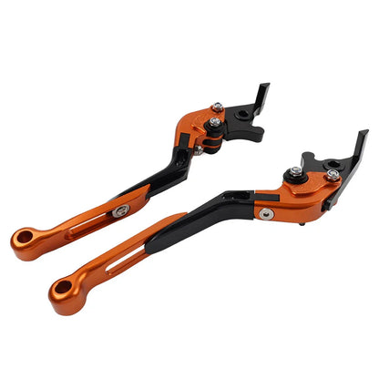 CNC Orange Extendable Brake Clutch Levers for Kawasaki Ninja 125 250 (2018-2023)