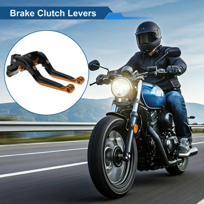 Adjustable Brake Clutch Lever for Kawasaki Versys 650 (2006–2023) Black Orange